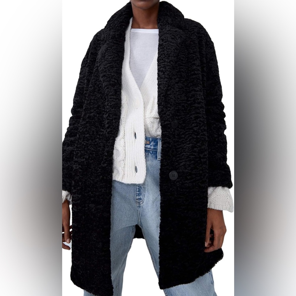 Zara women's textured coat size small